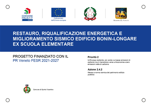 Restauro, riqualificazione energetica e miglioramento sismico edificio Bonin-Longare ex scuola elementare