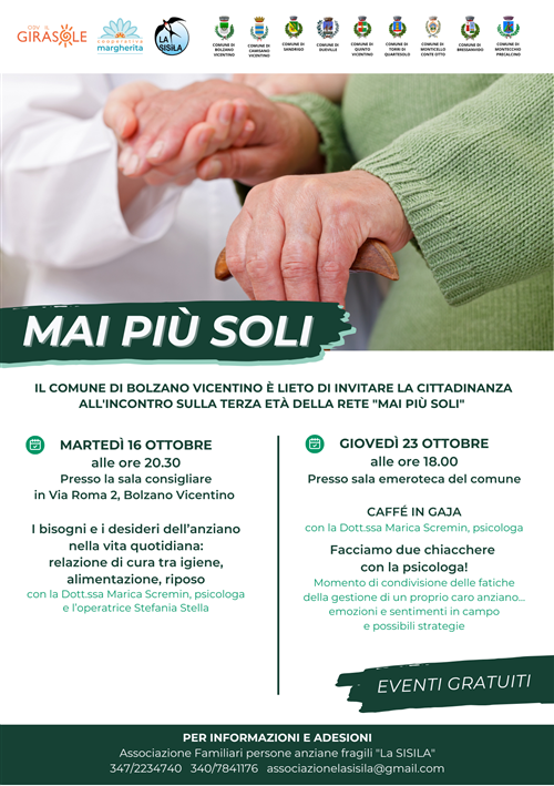 Incontri sui Servizi per la Terza Eta’ della Rete Mai Piu’ Soli
